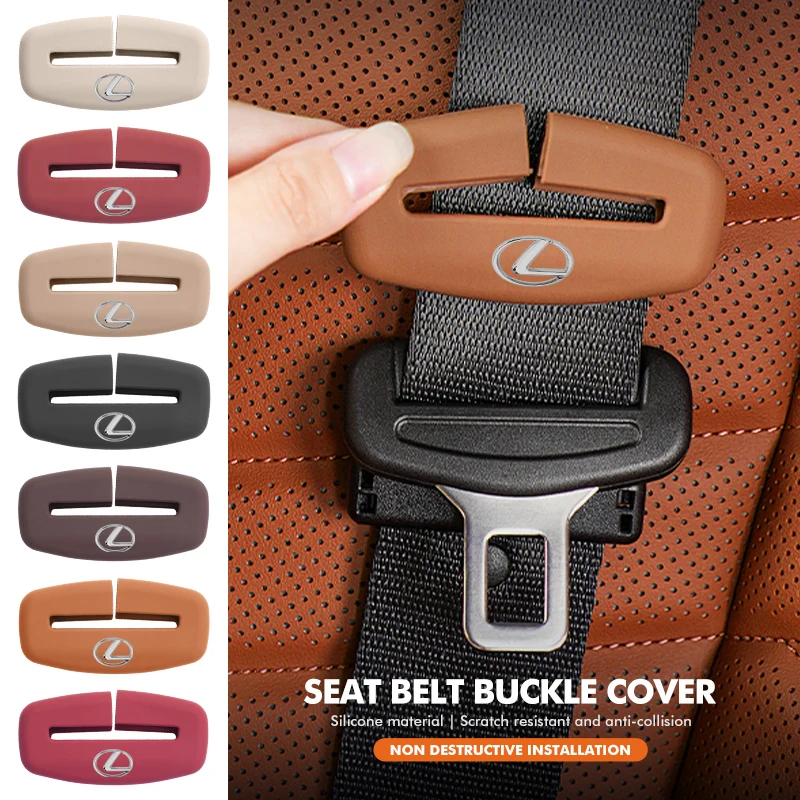 2pcs Car Seat Belt Buckle Silicone Anti-scratch Protective Cover For Lexus CT ES GS NX IS250 CT200h IS300h ES300h ERX400h NX300h