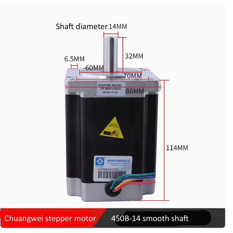 Nema 34 Stepper Motor 86x86x114mm 2 Phase High Torque 8.5NM 4.9a 4 Wires Stepper Motor  For Cnc Router Engraving Milling Machine