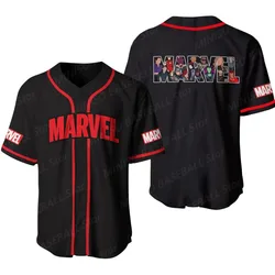 2024 Summer New Boys and Girls Marvel Custom Superhero Cartoon Baseball Jersey KID/Adult Sports Leisure Outdoor Training Jersey