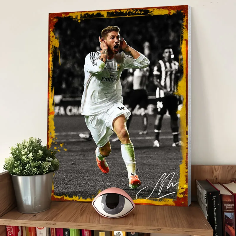 سيرجيو راموس يطبع ملصق لاعب كرة القدم مخصص حائط لوح رسم الفن غرفة الحلي زينة للمنزل جدارية للديكور #4