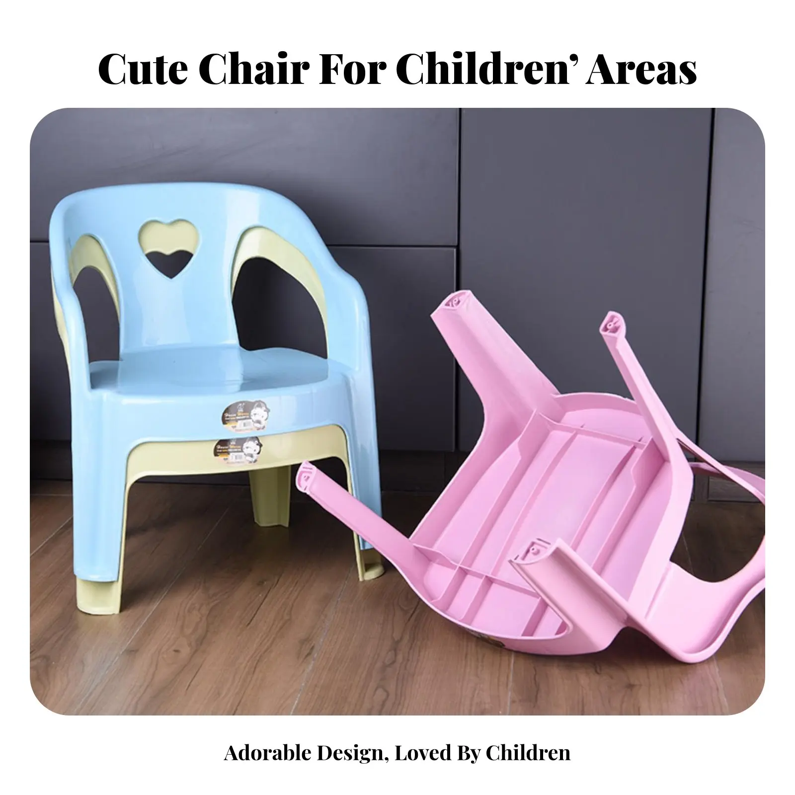 

Plastic Young Child Armchair Armrest Design Four-Legged kid's Chair Anti-Slip Feet Assistive Backrest for Parents, Daycare