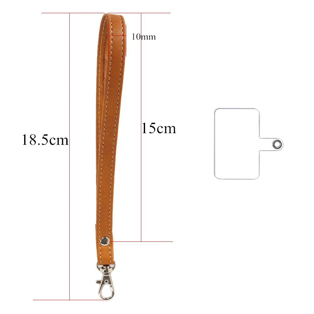 2Pcs Leather Wrist Band Phone Lanyard For CellPhone Case Wallet Bag Strap Universal Handbag Clip Snap Sling Tether Cord