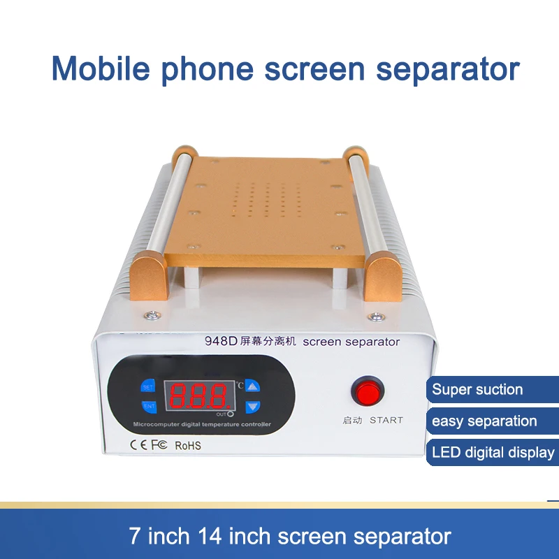 948D new mobile phone screen separator screen disassembly machine vacuum heating plate repair pop screen repair thermostat