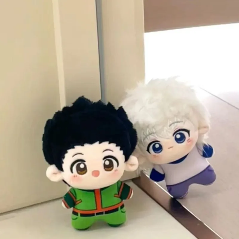 10cm anime hunterxhunter killua gon q versão boneca de pelúcia fantoche de mão estrela do mar corpo brinquedo cosplay chaveiro pingente boneca presentes de natal