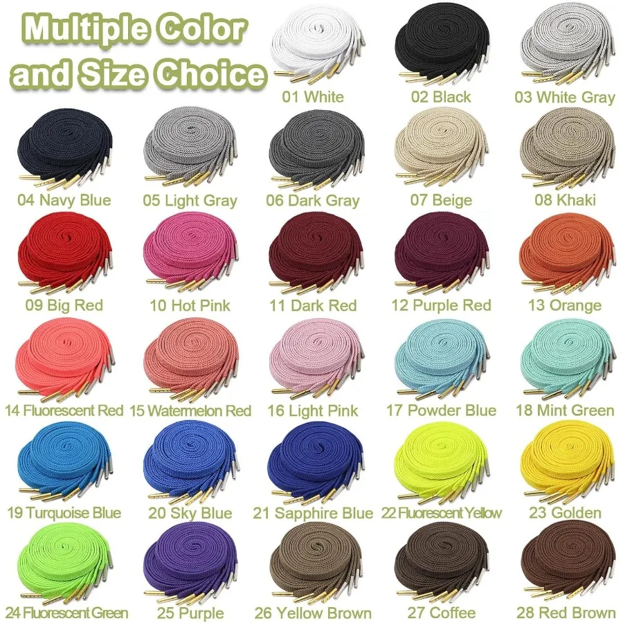 أربطة أحذية مسطحة صلبة: أطراف معدنية سميكة للأحذية الرياضية 2 ص #5