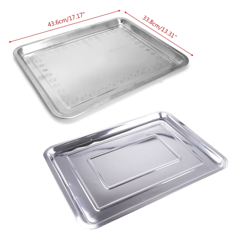 Stainless Steel Rectangular Plate Barbecue Grilled Fish Tray BBQ Container