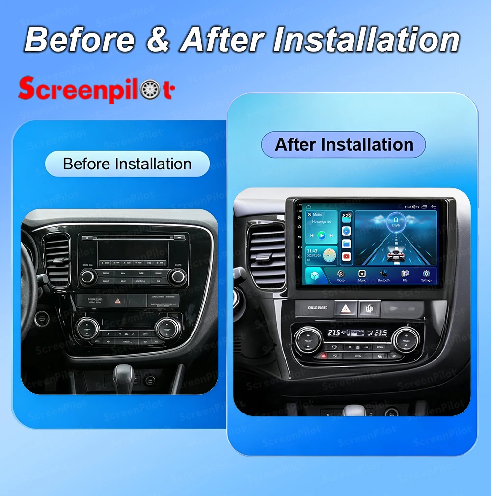 Android 16 For Mitsubishi Outlander 3 GF0W GG0W 2012-2018 Car Radio Stereo Head Unit  Multimedia Video Player  2K QLED 9 Inch 5G