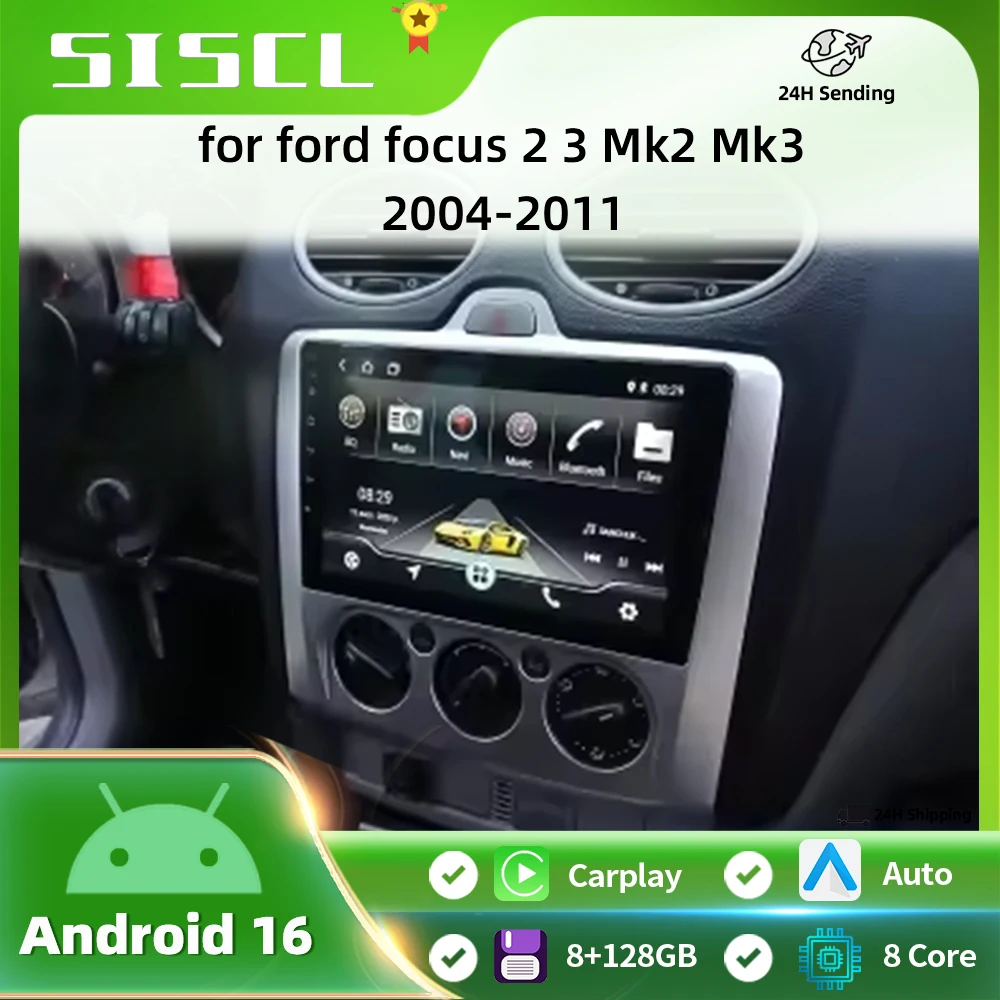 

CarPlay Android Auto Car Radio for ford focus 2 3 Mk2 Mk3 2004-2011 GPS Intelligent Systems Stereo Multimedia Autoradio