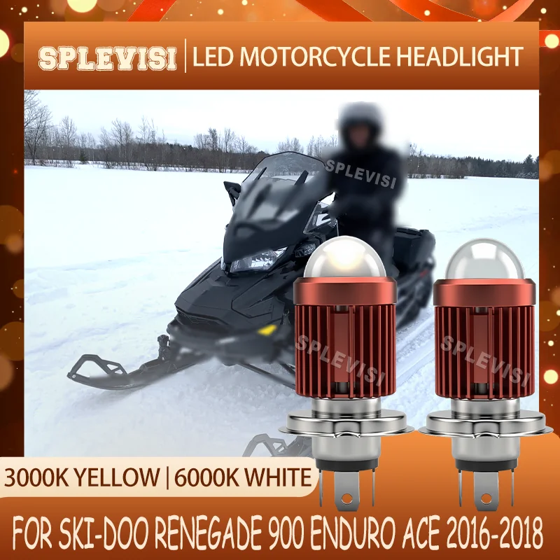 

Tired of Dim Halogen Lights Try Our 4X Brighter H4 LED Motorbike Headlamp! For Ski-Doo Renegade 900 Enduro ACE 2016 2017 2018
