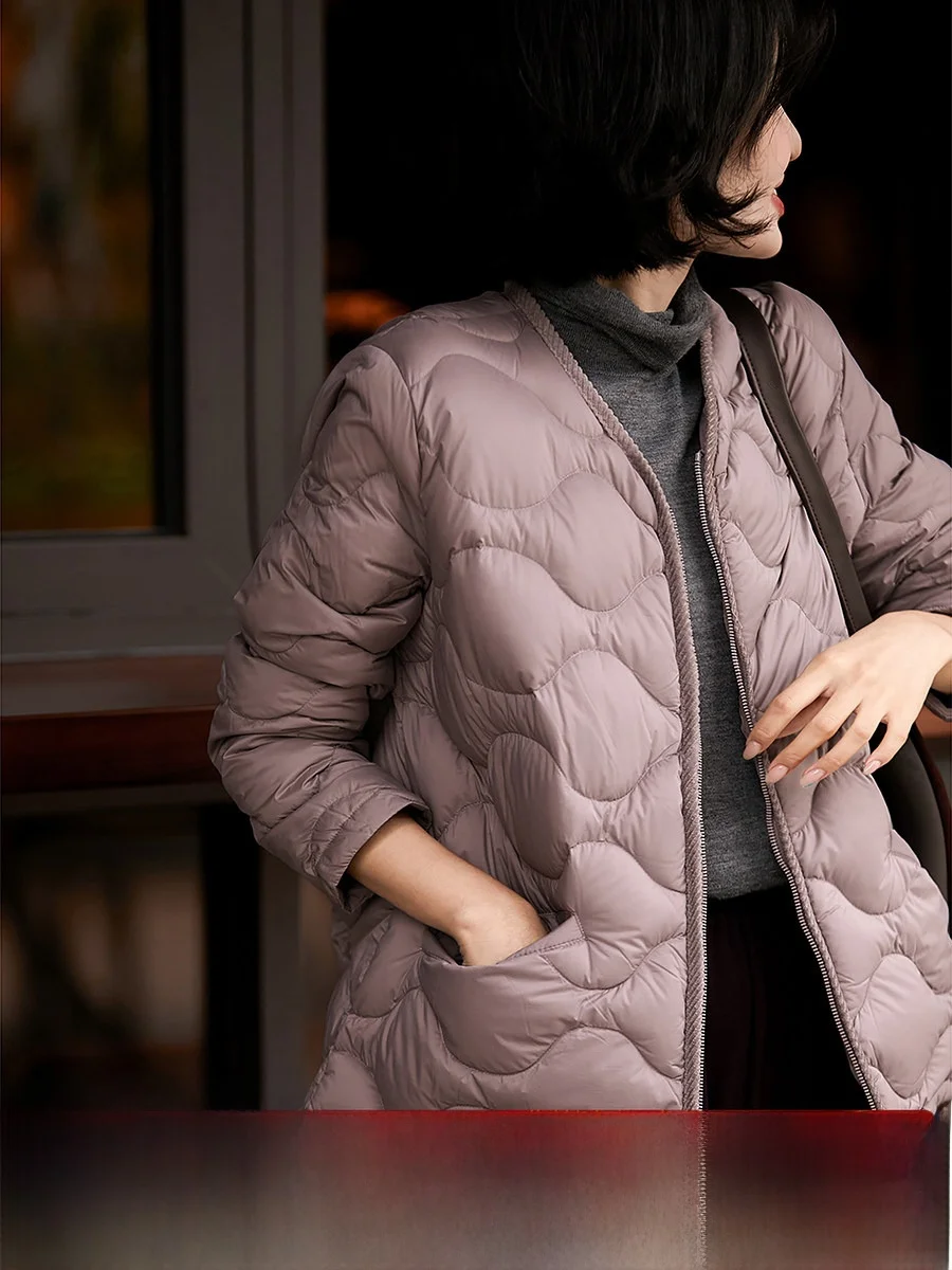 

Пуховик XiaoHanGe с V-образным вырезом, 3-в-1, водонепроницаемый, ветрозащитный, женская верхняя одежда, весна 2026, для повседневной носки, прямой крой, удлиненный...