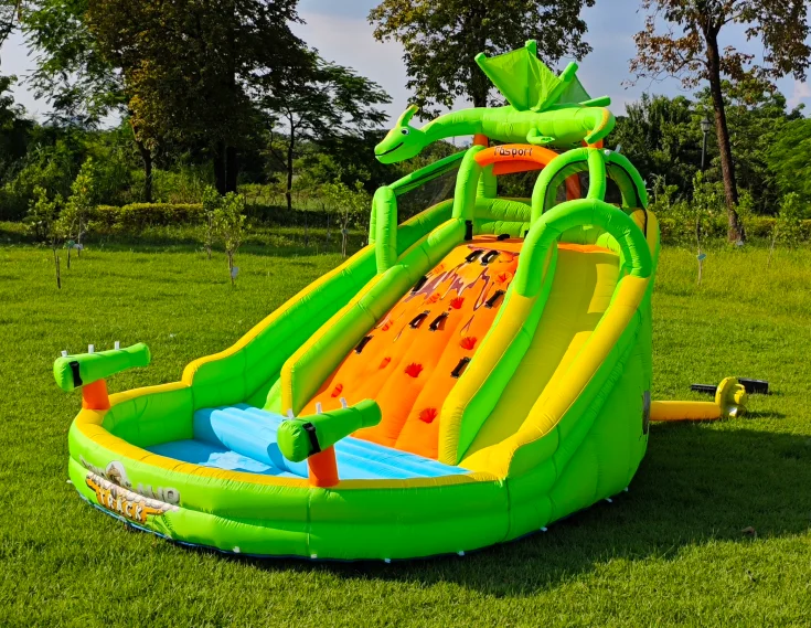 

Double Slides Deluxe Kids Inflatable Water Park Obstacle Course Ball Pit For Birthday Parties Summer Fun Inflatable Castle