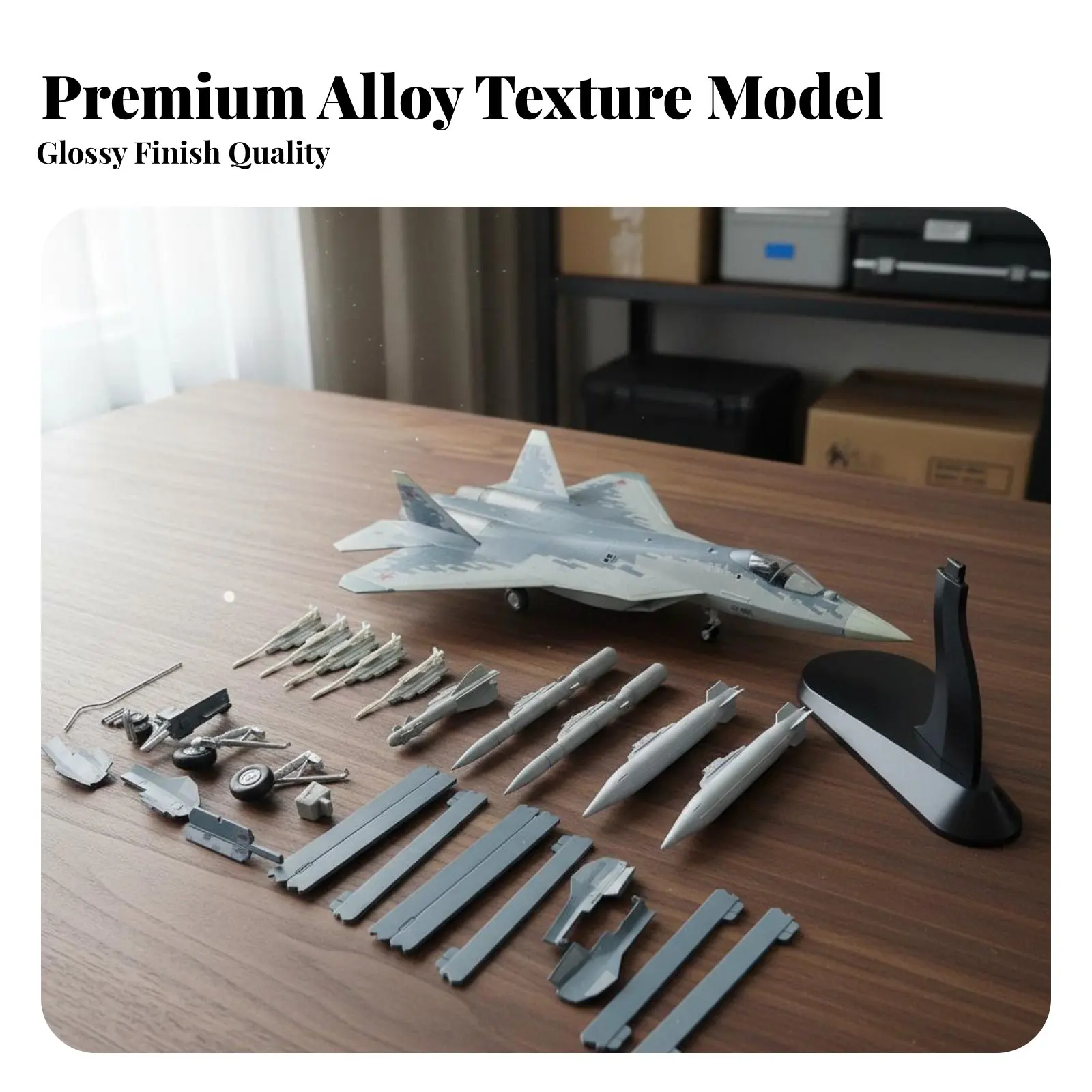 

1:72 Scale Fighter Jet Pre-Assembled Russian-57 Airplane Model Russian Low-Observable Fighter Model Highly Detailed Die-Cast Jet
