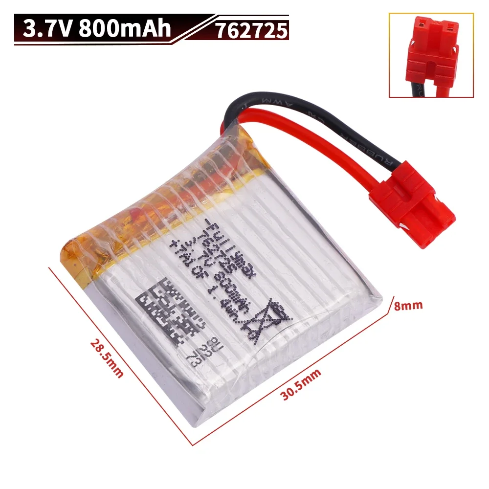 3,7 V 800 mAh wiederaufladbarer Lipo-Akku mit 5-in-1-Ladegerät für SYMA X21 X21W Akku Quadcopter Quadcopter Ersatzteile 3,7 V 762725