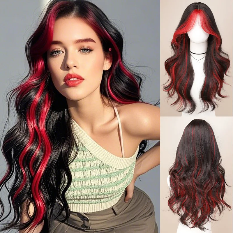 

European and American color wig women's dyeing gradual change color big wave chemical fiber high temperature silk full head cove