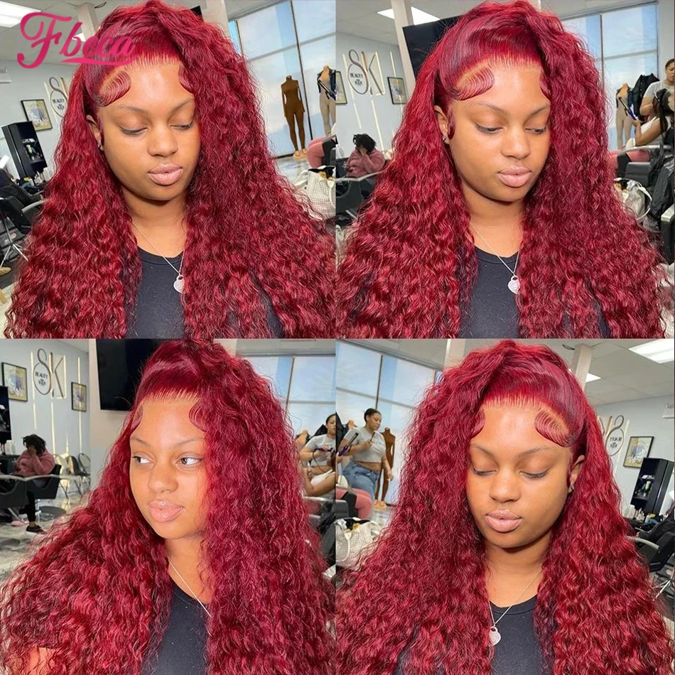22 26 นิ้ว 13x4 HD วิกผมลูกไม้ด้านหน้า 99j Burgundy Pre Plucked Kinky Curly วิกผมลูกไม้ด้านหน้าด้านหน้าวิกผมมนุษย์บราซิลสําหรับผู้หญิงสีดํา