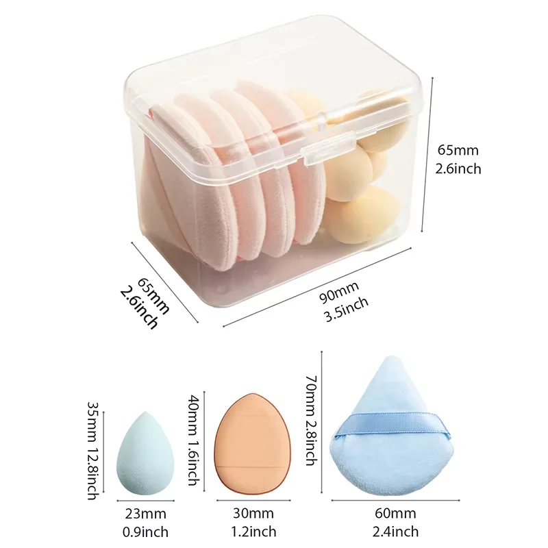 12pçs sopros de maquiagem com caixa de armazenamento, conjunto de esponjas de mistura de maquiagem multicoloridas para creme facial e corretivo em pó, ferramentas de maquiagem
