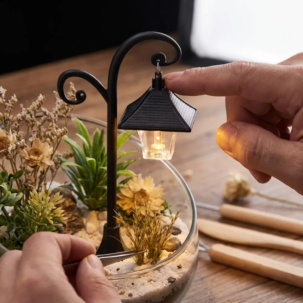Miniature Street Lamp Retro Led Night Light Mini Street Lamp Night Light Retro Led Micro Landscape Decor Diy Fairy for Kids