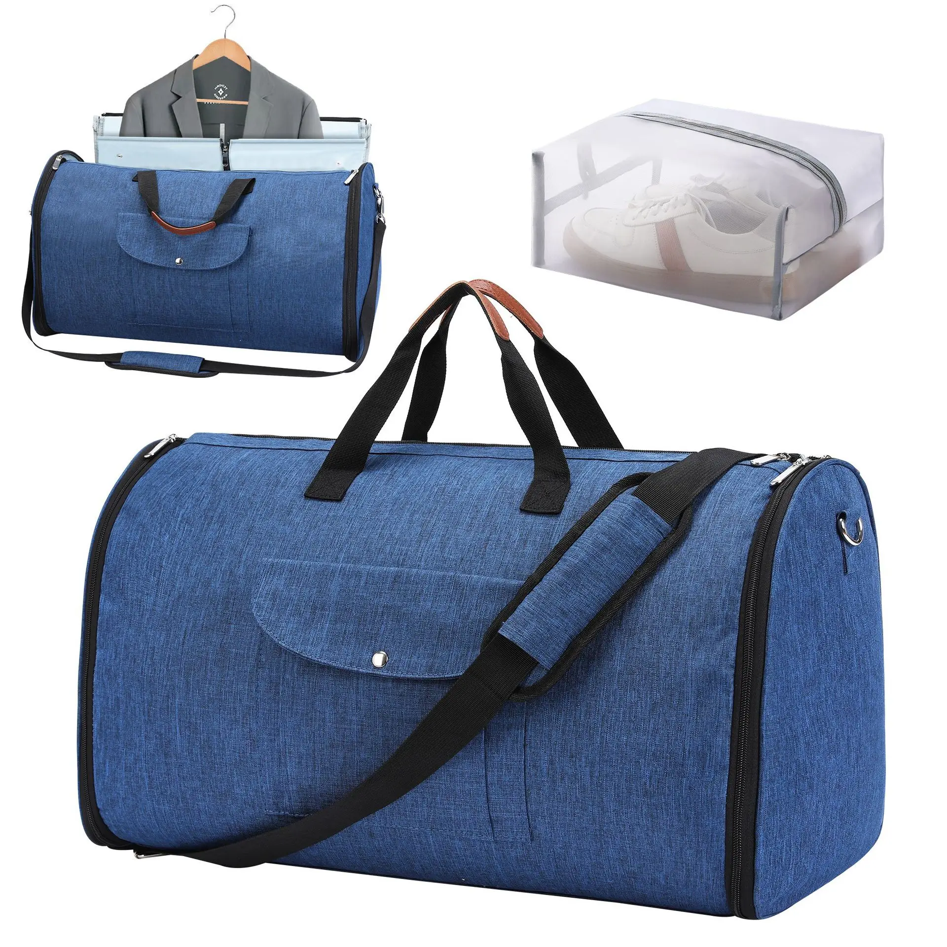 Sac de rangement portable imbibé de luxe pour hommes, sac de voyage professionnel 2 en 1, sac de bagage pour vêtements, sac de vêtement, sac à main de voyage initié