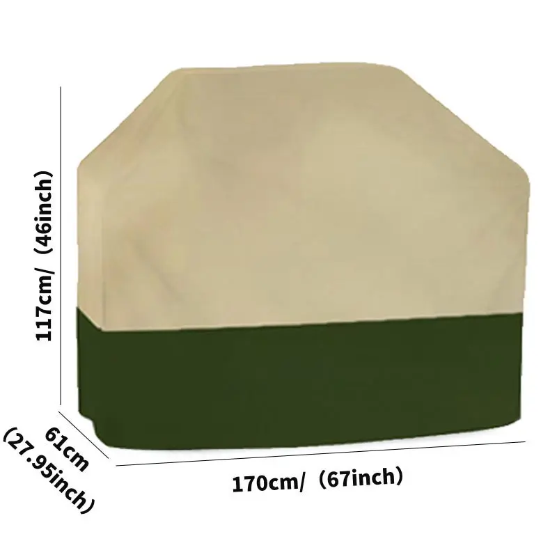 Outdoor Grill Covers Heavy Duty Waterproof Furniture Cover Heavy Weber Gas Charbroil BBQ Cover Protective Cover 210D Beige Green