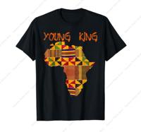 Boys African Kente Print Little Kids with King Kente Tee Men‘s T-Shirt Soft Comfortable Easy to Wear Simple Practical