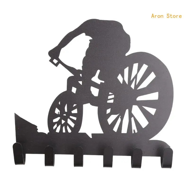 Mountain Bike Gear Rack Metal Wall Decor Biking Wall Art for Key Hooks Vintage Hanger Rack for Coat H3CF