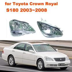 Car Headlights Assembly for Toyota Crown Royal S180 2003~2008 Fog Side Lights Map Corner Halogen Front Lamps LED Accessorie 2004