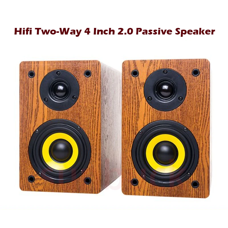 120W 4Inch Two-Way Passive Speaker 6 Ohm HIFI Home Theater Audio Loudspeakers Desktop Surround Bookshelf Sound Box Speakers