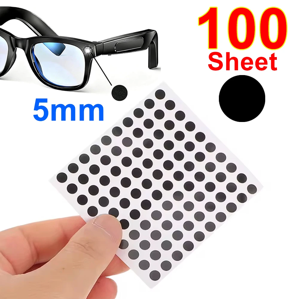 

100Pcs Smart Glasses Light Blocking Stickers Self Adhesive LED Covers Diameter 5mm Dimming Dot Shading Stickers for Electronics