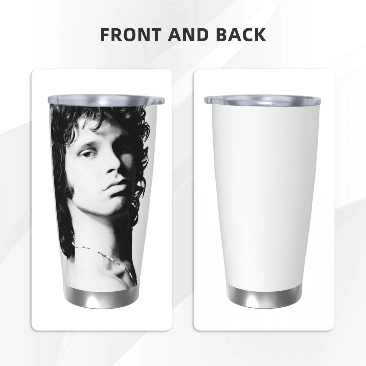 Jim Morrison Insulated Tumbler with Straws Lid The Doors Rock Band Stainless Steel Coffee Mugs Double Wall Car Bottle Cups, 20oz