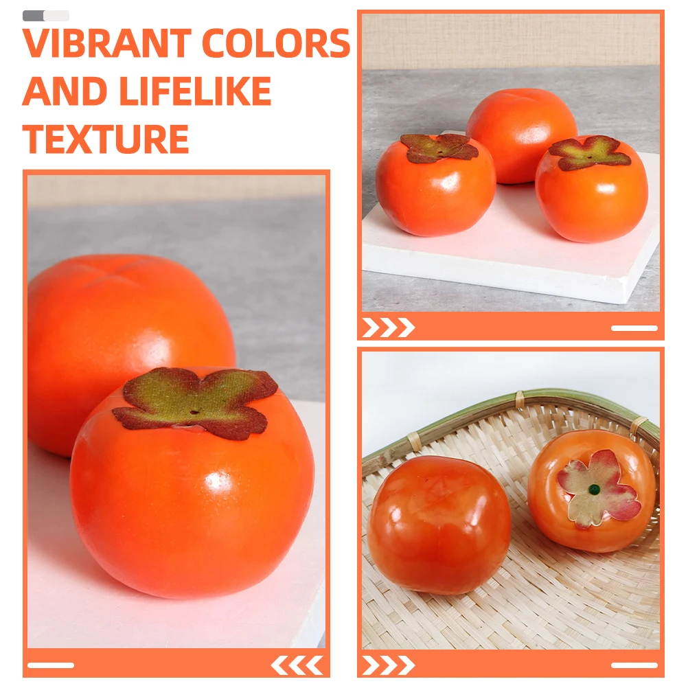 

Miniature Decorative Faux Persimmon Fruits Simulation Model For Home Adornment And Montessori Educational Use
