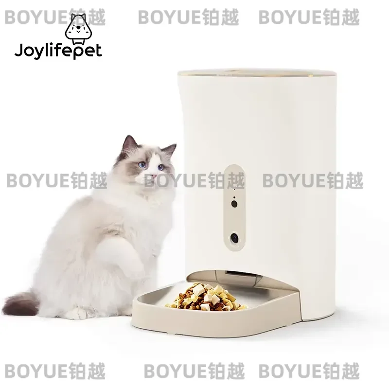 4.5L Intelligent Automatic Pet Feeder with Camera Dry Wet Separation Plastic Bowl for Dogs Cats Small Animals Stainless Steel