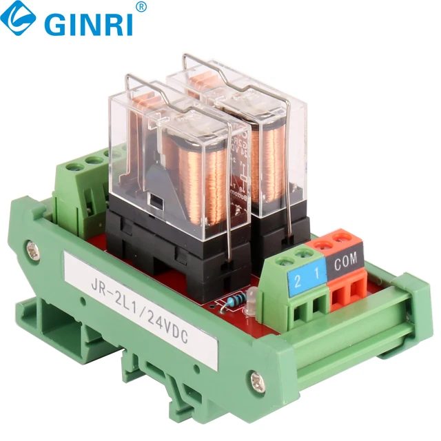3PCS DC 5V,12V,24V 2 Channel 1NO 1NC Din Rail PLC Amplifier Board Relay Modules