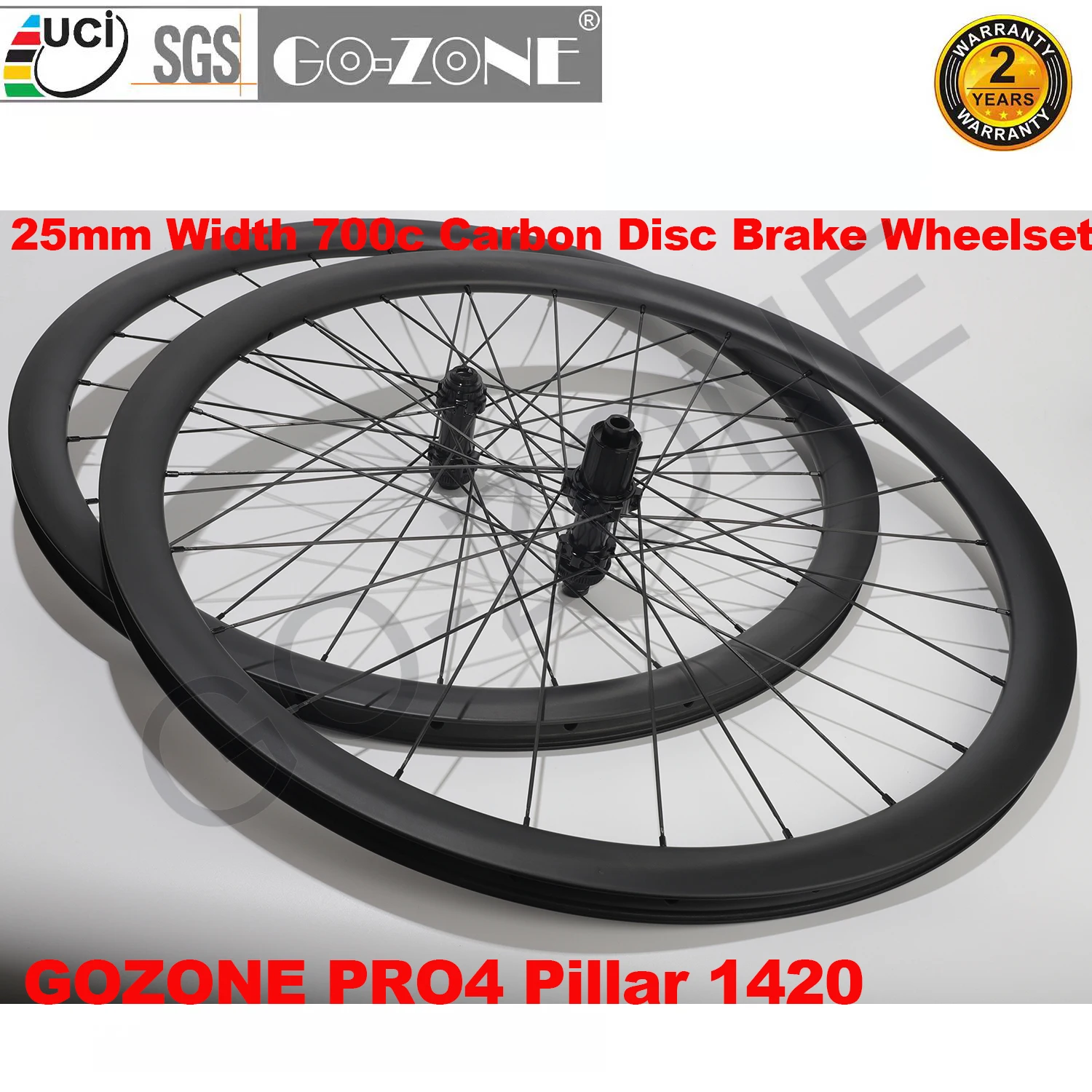 Factory Outlet 700c Carbon Wheelset Disc Brake Clincher Tubeless Tubular GO-ZONE PRO4 Pillar 1420 Carbon Road Disc Brake Wheels