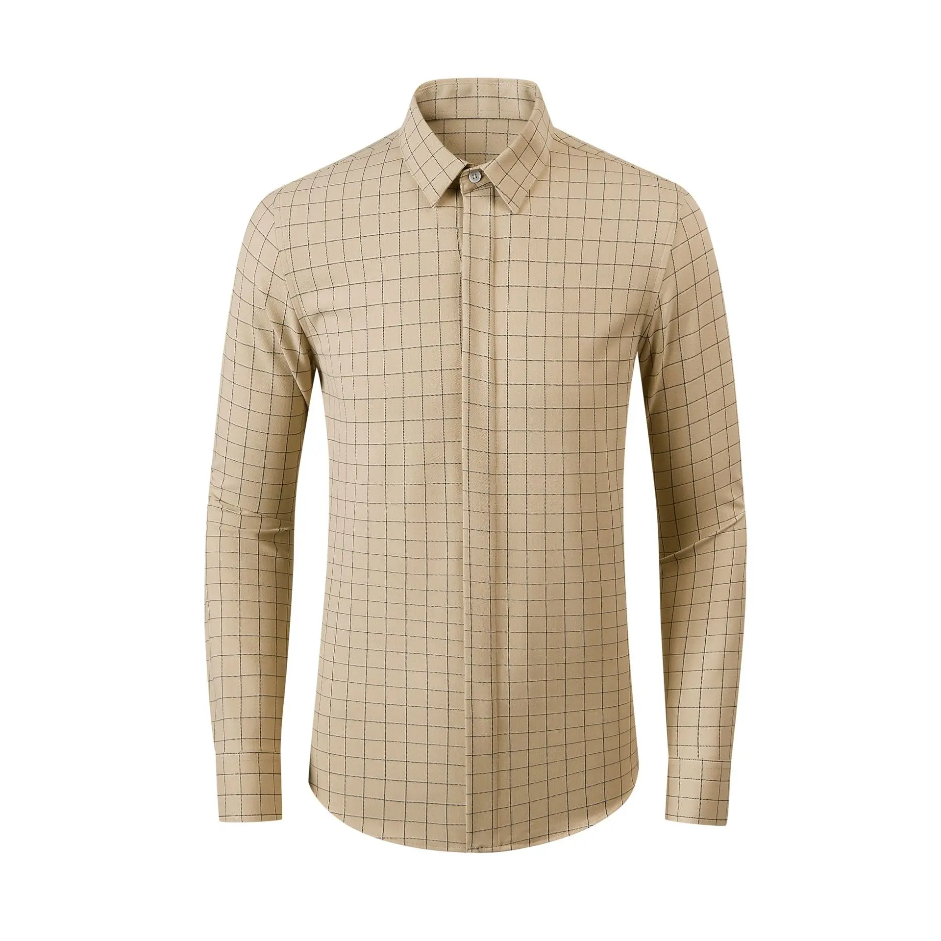 Men's Autumn New Fashion Checkered Long Sleeve Shirt Men's Versatile Shirt