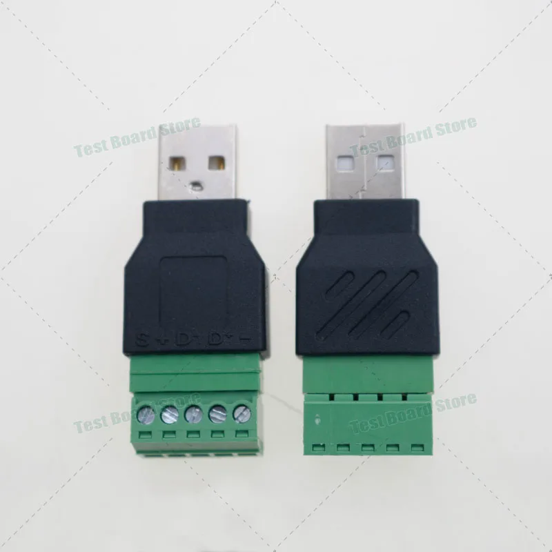 1Pcs USB solderless plug, 5P male and female terminal plug with shielded terminal adapter for mobile phone keyboard and mouse