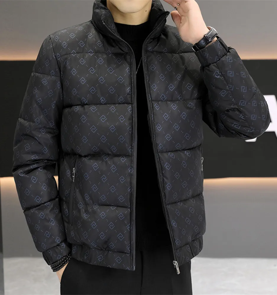 سترة قطنية شتوية للرجال عالية الجودة باللون الأسود والذهبي لعام 2025 سترة قطنية متعددة الاستخدامات للترفيه #6