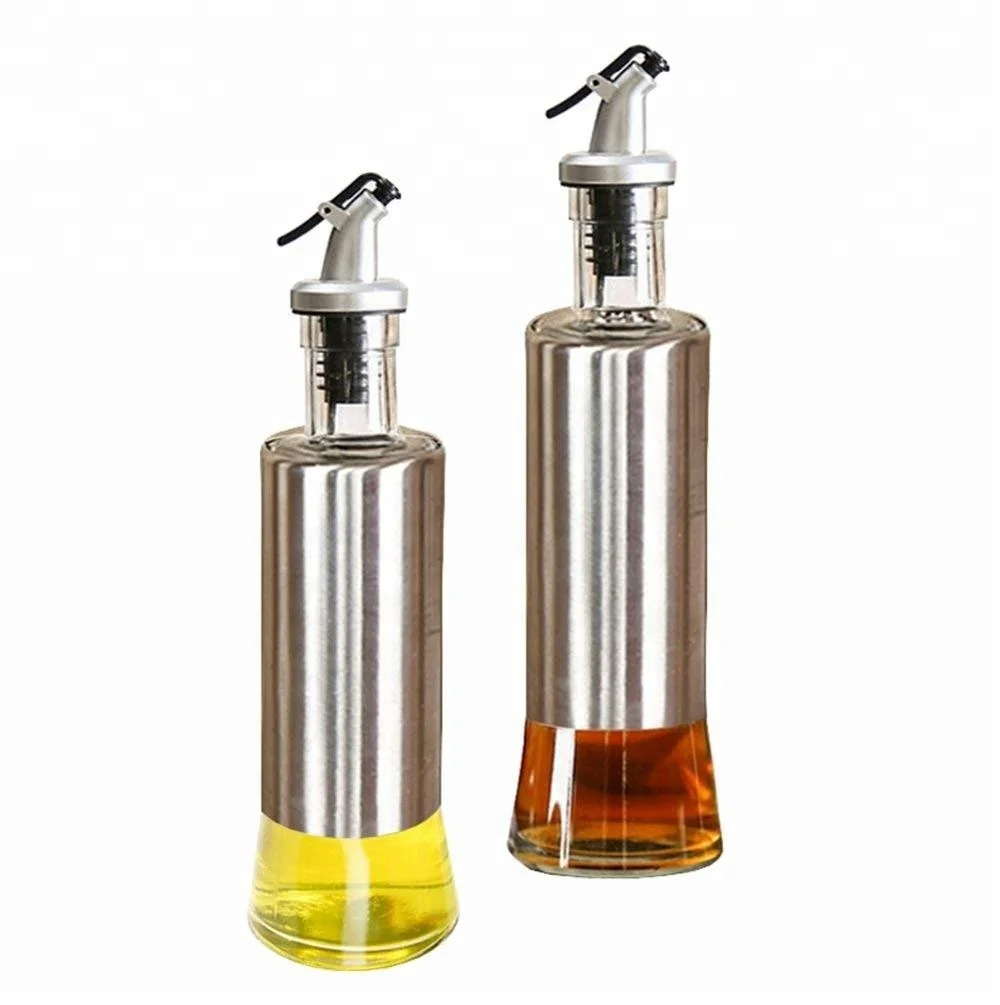 

2PCS Wholesale Stainless Steel Oil Jar Oil Bottle Anti-leak Oil Pot Vinegar Bottle