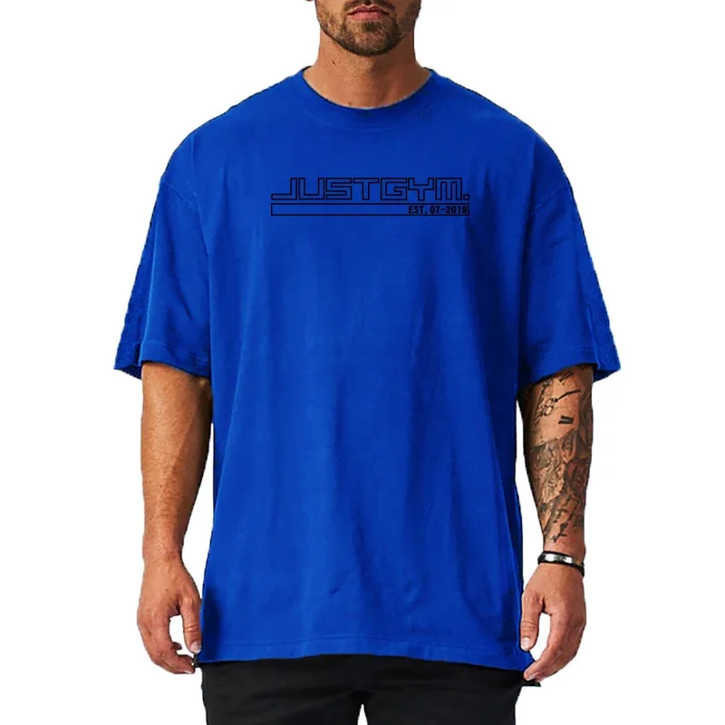 Summer Mens Loose Oversized Fit Half Sleeve T Shirt Running Sports T-shirts O-neck Gym Clothing Fitness Workout Tshirt