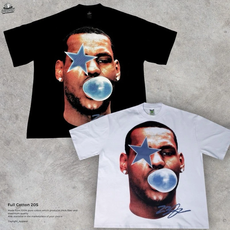 

Мужская мода большого размера для отпуска большого размера для мужчин и женщин, свободный черный чесаный хлопок, топ с принтом в стиле ретро, уличный стиль, 100% хлопок