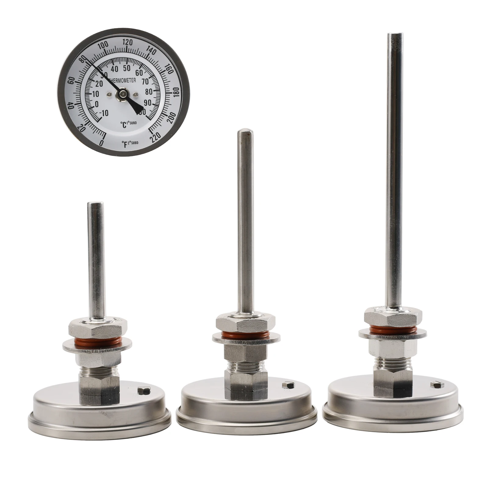 Homebrew Kettle Thermometer Thermowell Kit 1/2