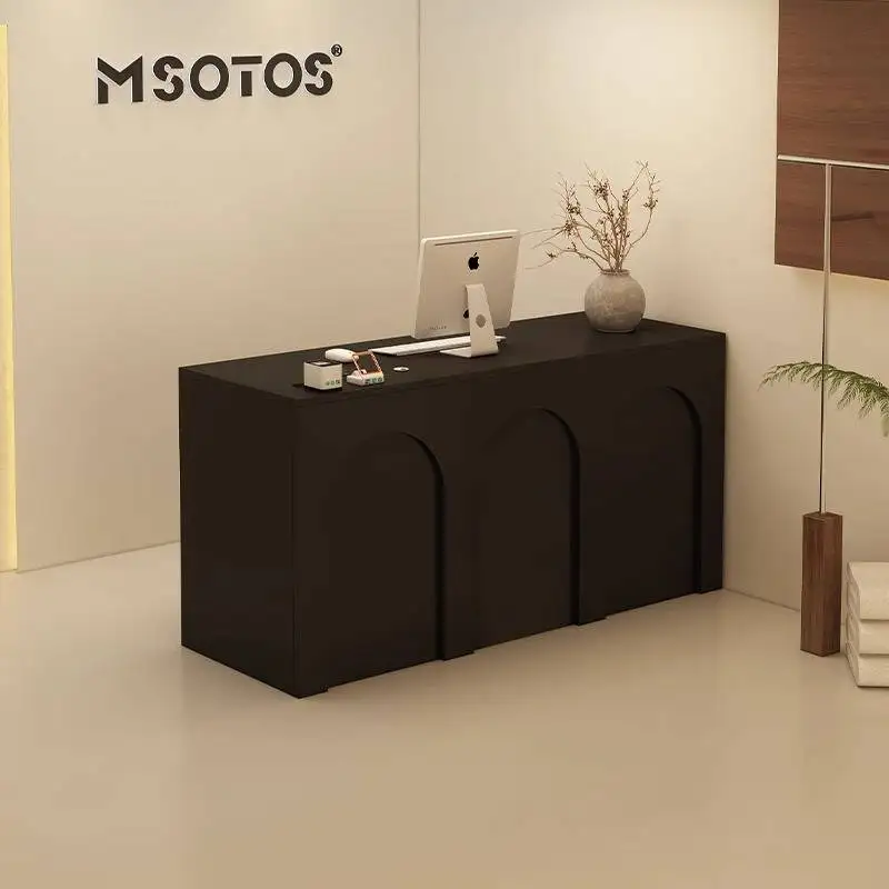Mesas de recepção de beleza marrom balcão estética luxo mesas de recepção de computador design de negócios bancone da móveis de recepção