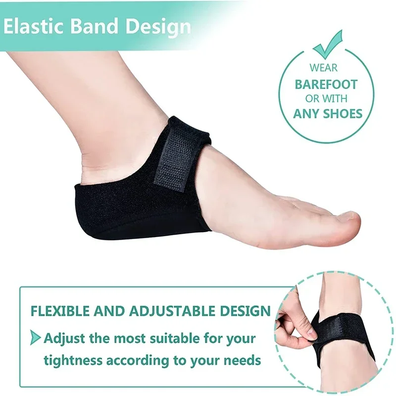 Plantar Fasciitis Heel Cups Heel Pain Protectors Heel Sleeves Pads Support for Pain Heel Spur Cracked for Cushion Unisex