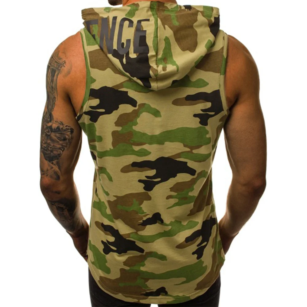 Herren Tank Top Streetwear Ärmellose Shirts Gym Männer Fitness Kapuzenshirt Bodybuilding Hochelastische Sport Basketball Weste – Detail 4