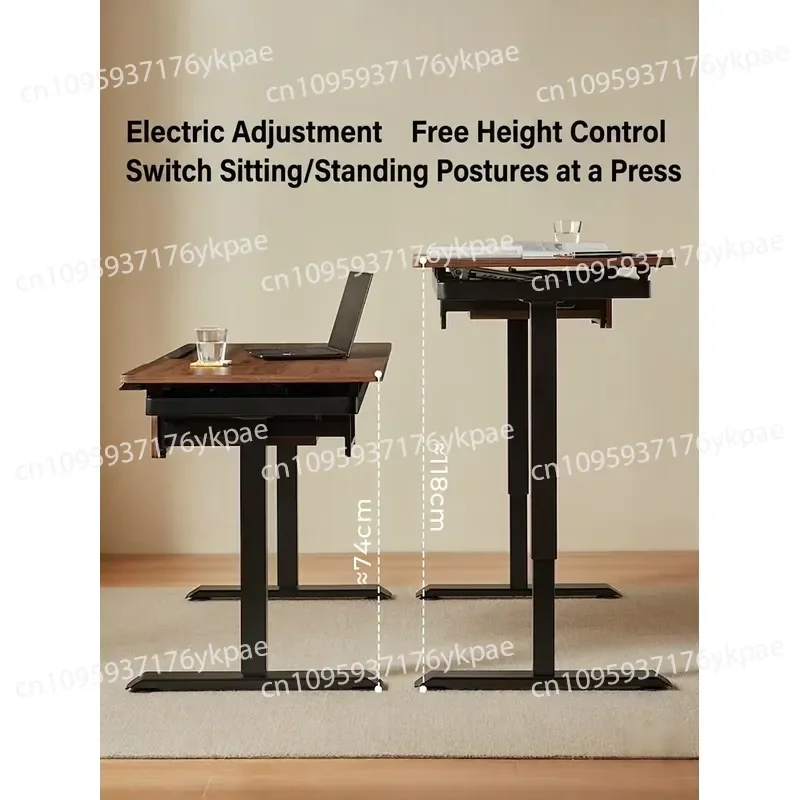 Electric Height Adjustable Tilting Device. Drawing Table - Computer Workstation with Drawers, Clamshell