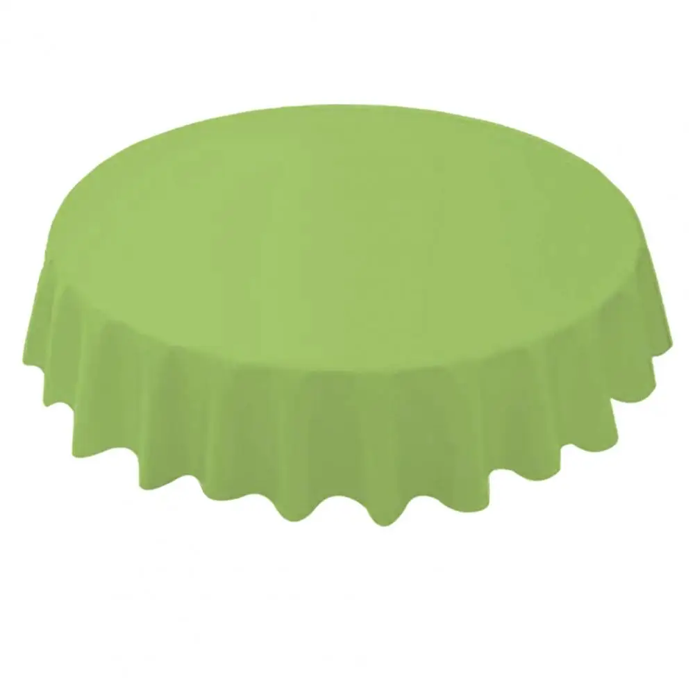 84 Inch Round Tablecloth Simple Disposable PE Waterproof Thicker Table Cover Fabric for Home