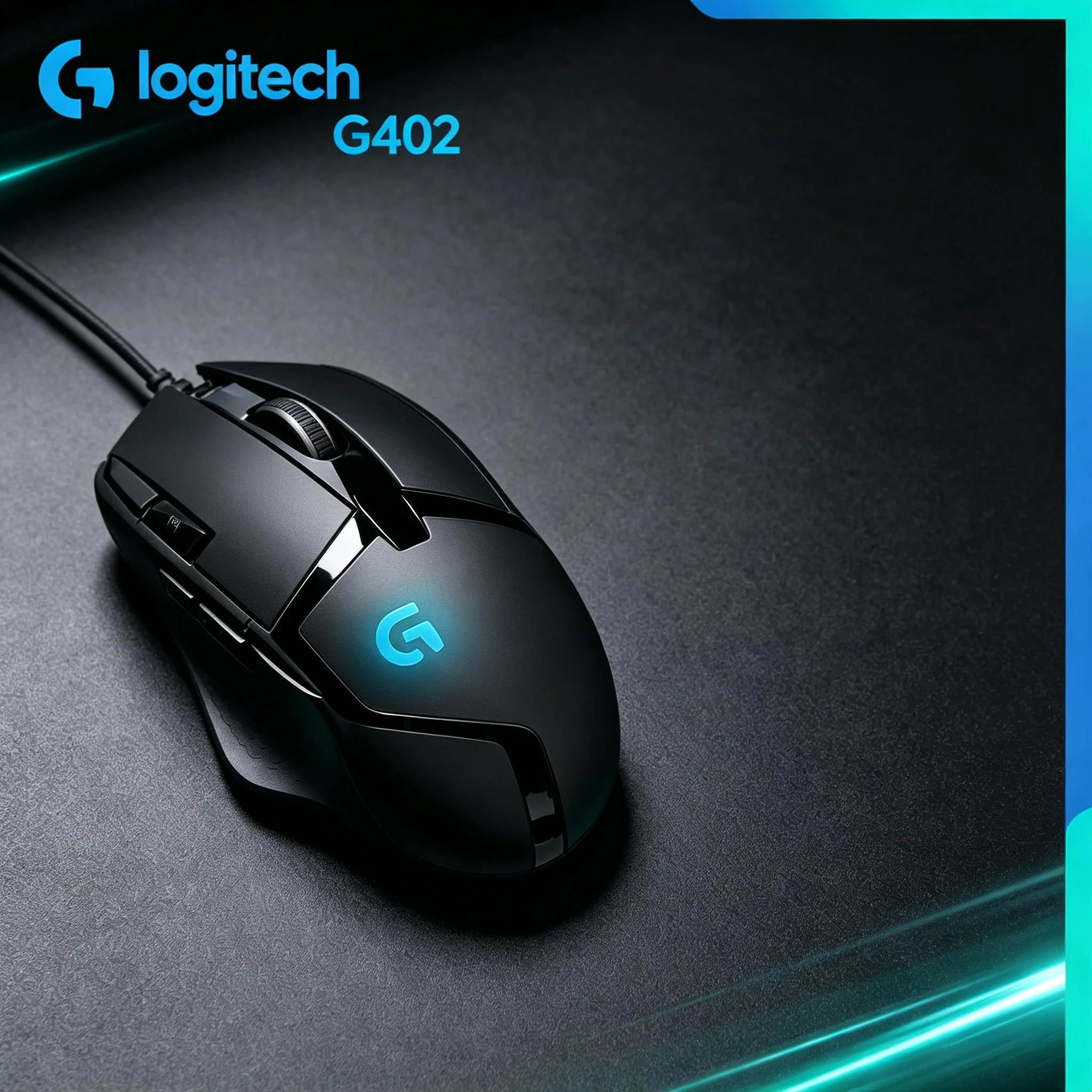 Logitech G402 Wired Gaming Mouse Custom Macro Function Setting Stable USB Cable Connection For Laptop Desktop Gamer
