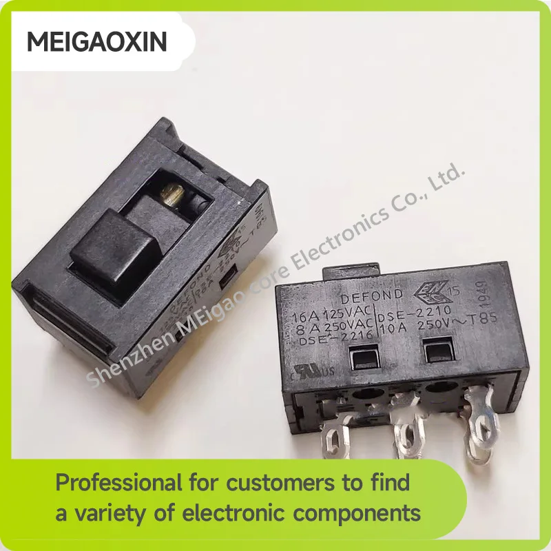 5PCS/LOT Toggle switch 2-speed 6-pin double-row 16A sliding power switch 2-speed DSE-2216 welding pin