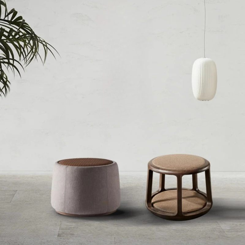 Japanese Meditation Stool Zen Tea Drinking Stool Solid Wood Round Tea Ceremony Seat Minimalist Low