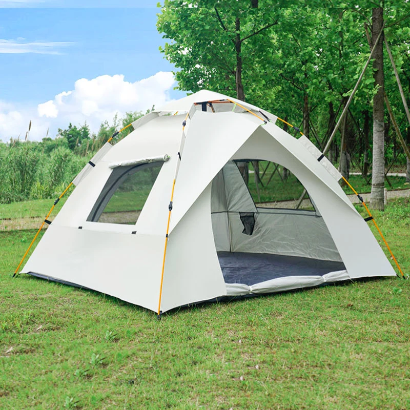 

Fully Automatic Large Canvas Camping Tent Glamping Equipment Double Layer Usage Outdoor Adventures
