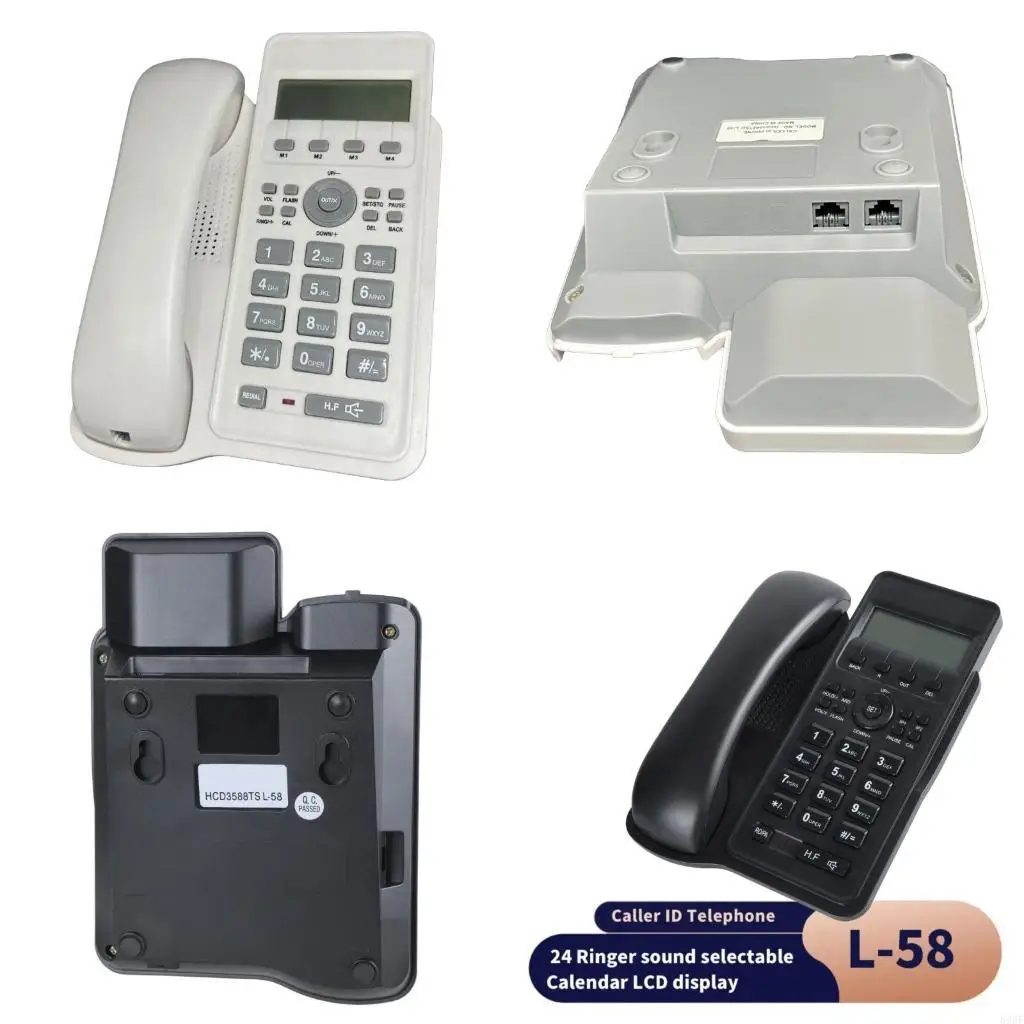 896F Corded Telephone Desk Landline Phone Desktop House Phone Seniors Caller Integrated Telephone for Home Office Hotel